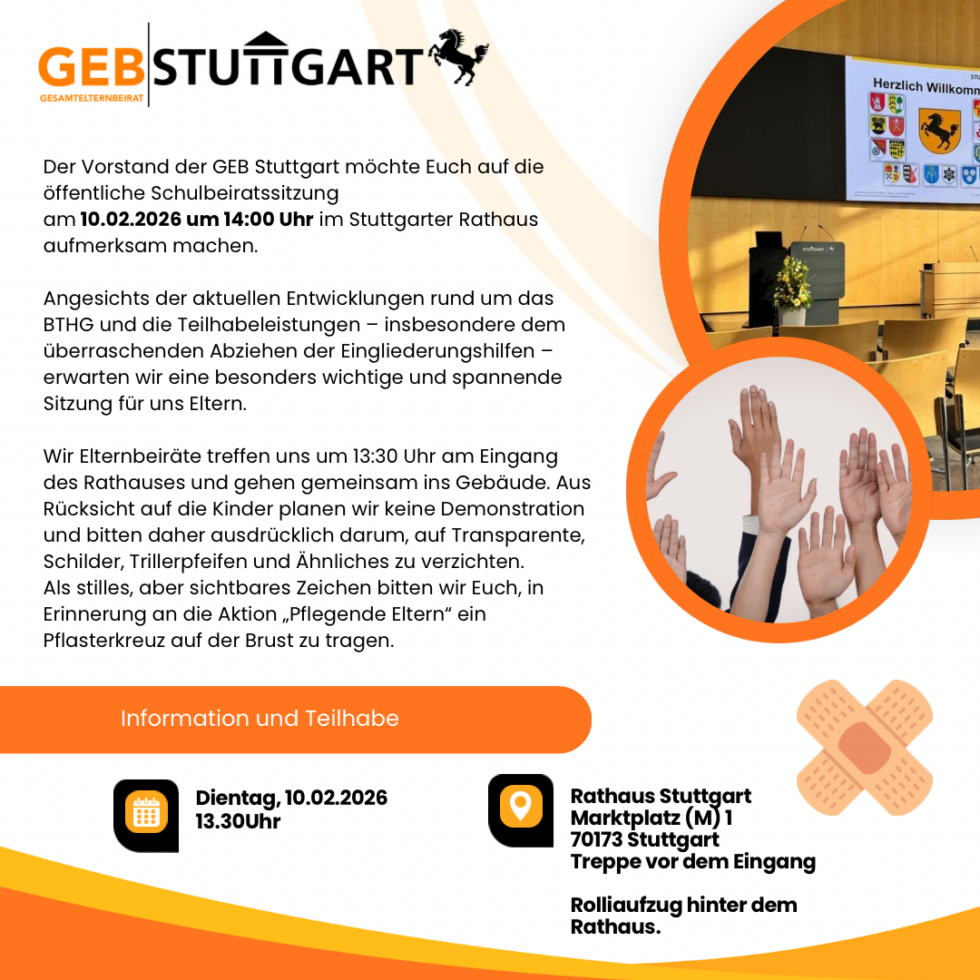 10.2.26 ab 13:30 Schulbeiratssitzung des GEB Vorstands | GEB Stuttgart